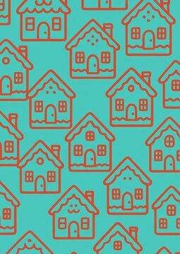Charming gingerbread house pattern