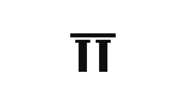 Abstract geometric pillar or column logo.