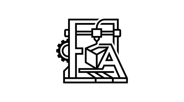 3D printer creating geometric cube object.