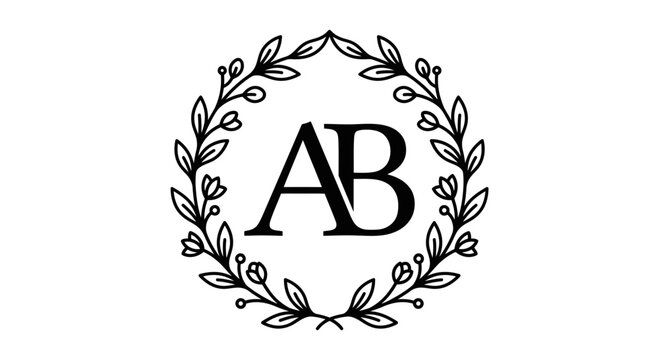 AB monogram in laurel wreath.
