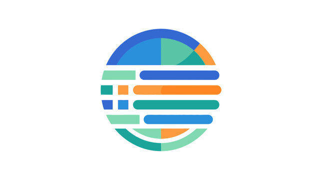 Abstract colorful circular data visualization icon.