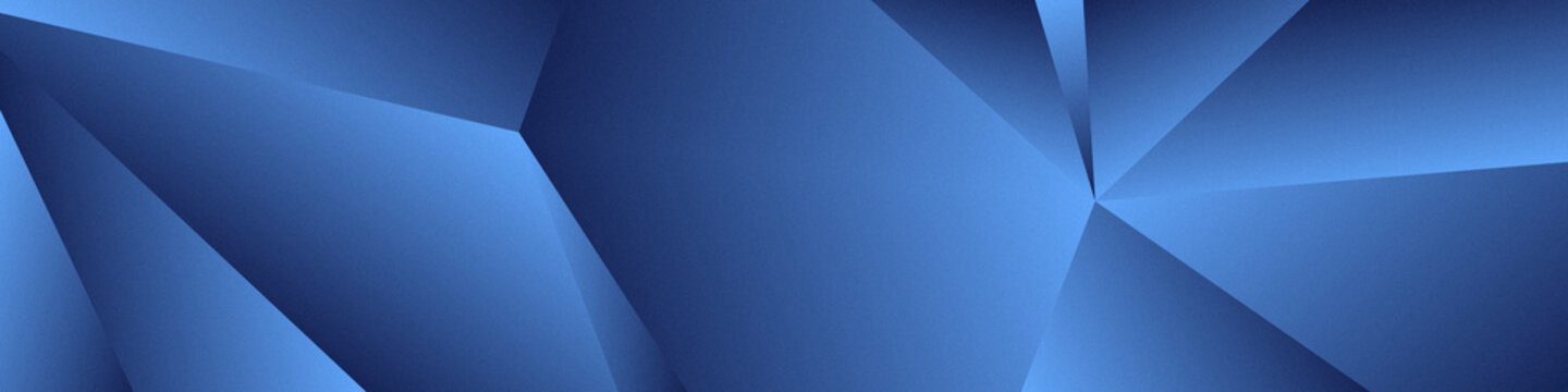 Abstract blue Geometric Crystal Background &ndash; Faceted Low Poly Banner with Light Reflections