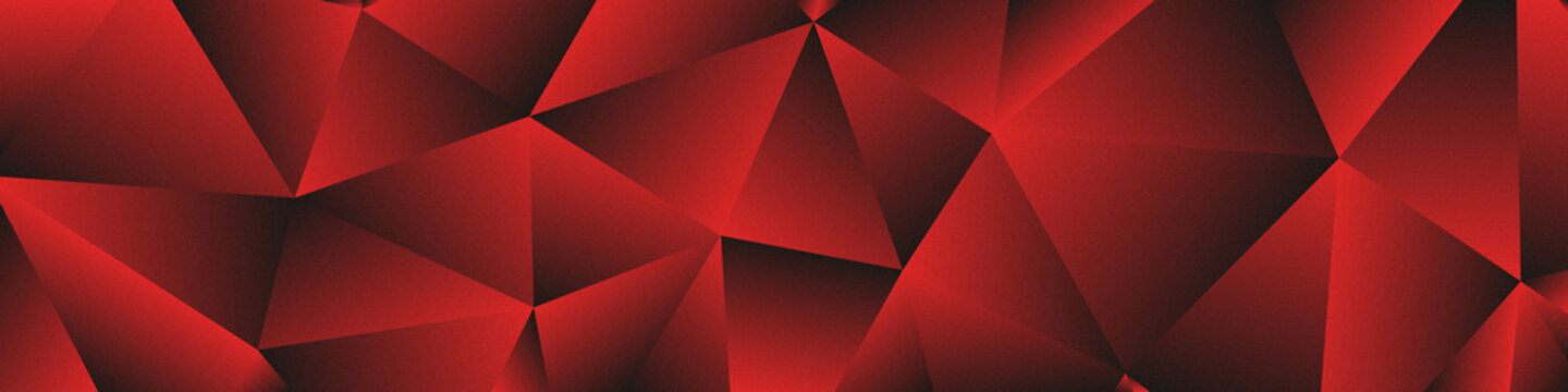 Abstract neutral and red Geometric Crystal Background &ndash; Faceted Low Poly Banner with Light Reflections