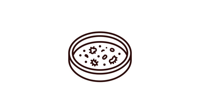 Petri Dish with Microorganisms - Science and Research Icon