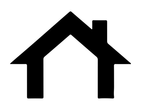 Minimalist house vector icon black silhouette