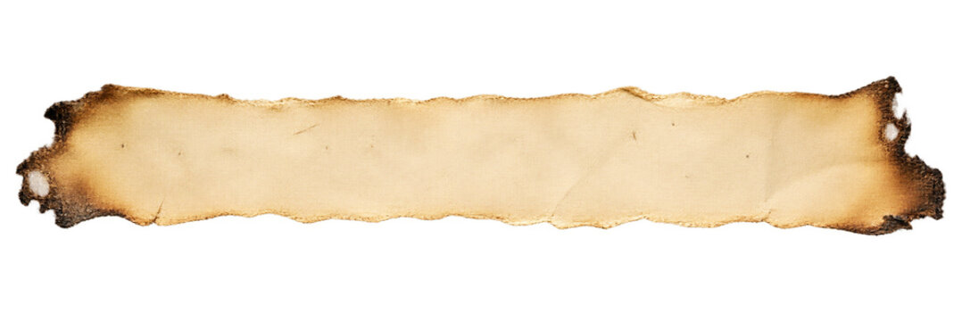 Long Narrow Strip Of Singed Torn Paper
