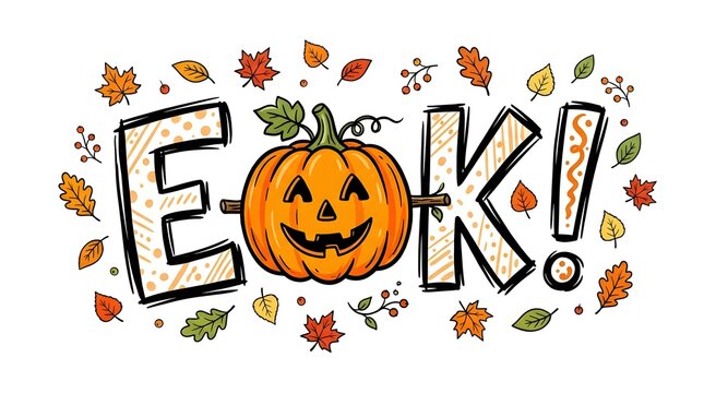 Eek Halloween Pumpkin Typography
