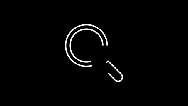 AI Search Outline Icon Animation, Intelligent Search Symbol, Modern Line UI Design, Seamless Loop, 4K Stock Video
