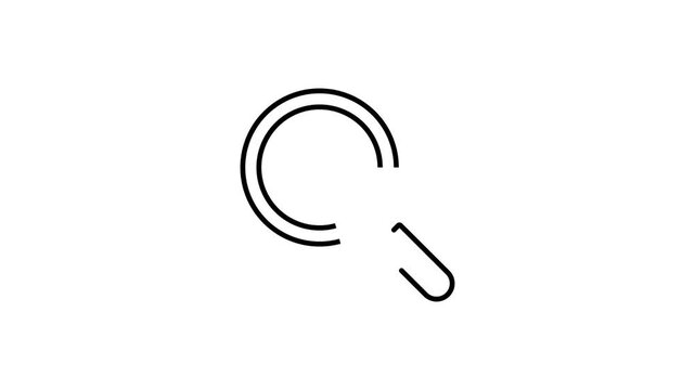 AI Search Outline Icon Animation, Intelligent Search Symbol, Modern Line UI Design, Seamless Loop, 4K Stock Video