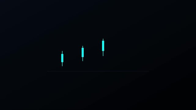 Financial candlestick chart animation showing market growth and rising stock prices 4k