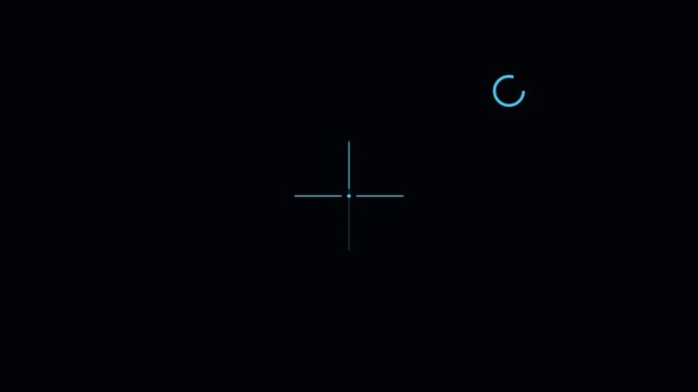 Minimalist hud crosshair target overlay with loading spinner animation 4k interface