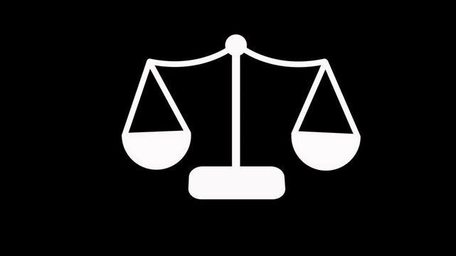 scale icon vector 2D animation isolated on white background. scale symbol template. Scales of justice. 