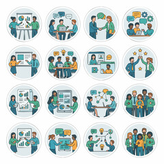 Fototapeta premium Diverse teams collaborating through modern technology tools.