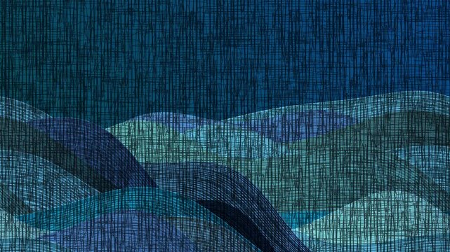 Abstract Blue Geometric Wave Landscape 4K