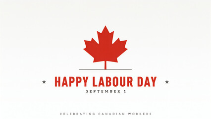 Fototapeta premium Happy labour day canada maple leaf design