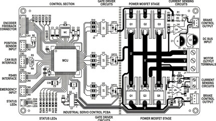 Technical schematic diagram of an electronic motor controller circuit © Mr
