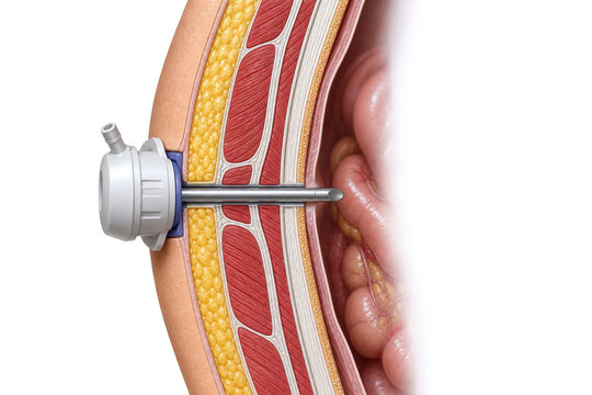 Abdominal Wall Cross Section With Surgical Port