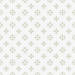 Fototapeta premium Seamless floral pattern with green geometric flower shapes