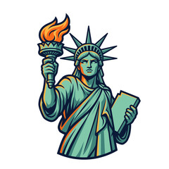 Fototapeta premium Statue of Liberty Monument Illustration