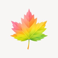 Fototapeta premium Colorful gradient maple leaf illustration.