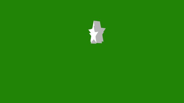  star review icon animation motion graphics in after efrect on green background, 4 k animation 
