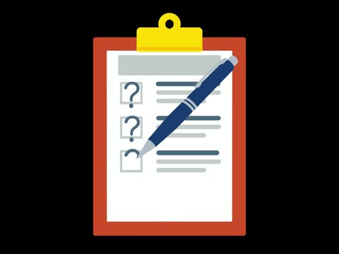 Animated Checklist Clipboard with Pending Stamp for Business Audit and Document Review