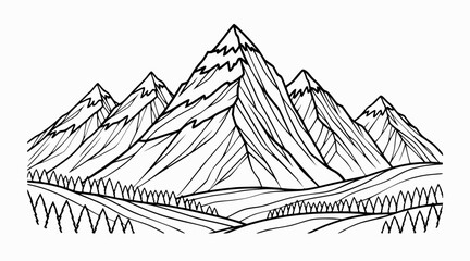 Fototapeta premium mountain range landscape, illustration of mountains