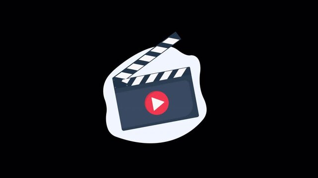 Animated Animated Film Clapperboard Icon - Transparent