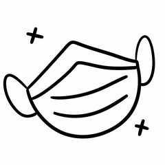 face mask with nose and mouth line style icon design, hygiene hygiene and health theme illustration
