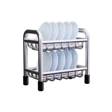 Dish rack 3d render icons