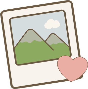 Mountain Landscape Photo Print Travel Memory Illustration