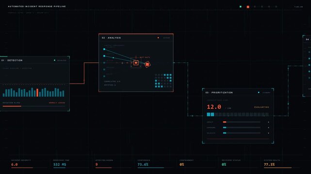 Visualize AI-powered fraud detection with dark enterprise analytics showcasing anomalous transaction behavior in a sophisticated animated network of data pathways and nodes.