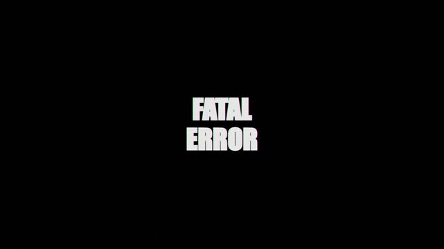 fatal error glitch text animated with chromatic distortion