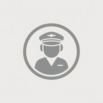 Airline pilot icon or captain avatar symbol for aviation and travel industry design.