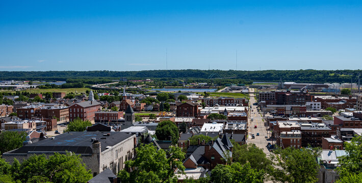 Overhead View of Downtown Dubuque from the Hilltop