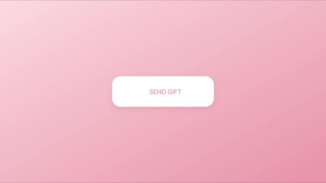 Send gift button ui animation on pink 4k background, for mobile app, and web interface