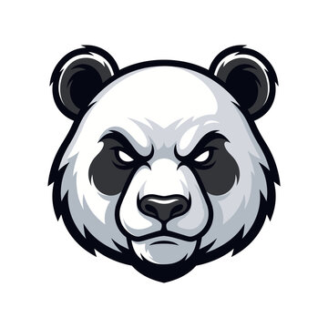 Simple panda head mascot vector illustration