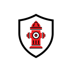 Naklejka premium Emergency Fire Hydrant Badge Logo Design