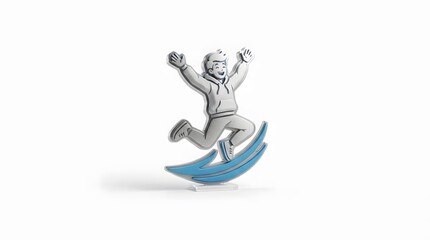 Fototapeta premium Cute Toddler Boy Riding a Skateboard with Joyful Expression