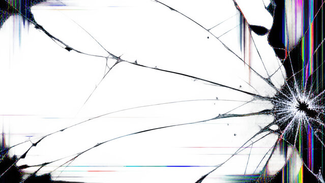 Screen damage broken glitch image effect with transparent background