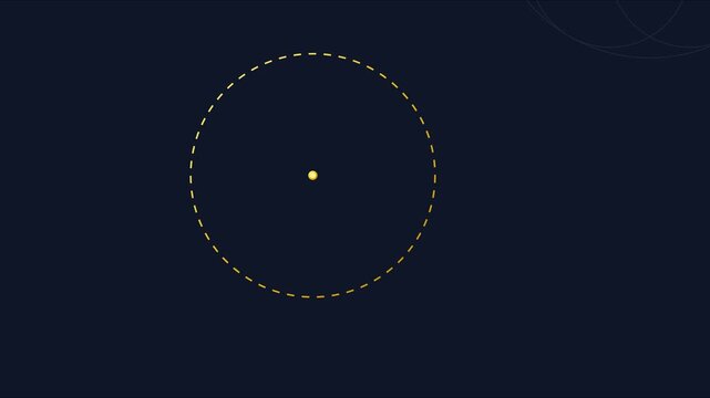 Minimalist geometric motion animated dotted circle and central point on dark animation 4k background