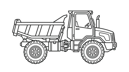 Articulated Dump Truck Line Art Illustration © Mendem