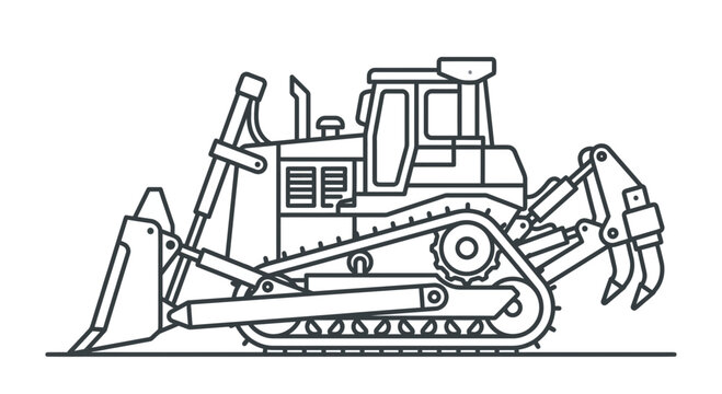 Bulldozer Construction Machinery Outline Icon