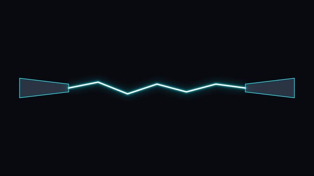 Neon electric zigzag line energy pulse abstract motion animation 4k