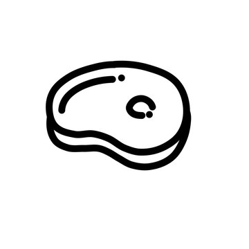 Simple line icon of a piece of meat.