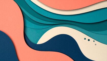 Fototapeta premium Creative colorful paper craft pattern. 