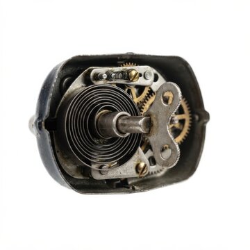 Close-up of a wind-up toy key mechanism