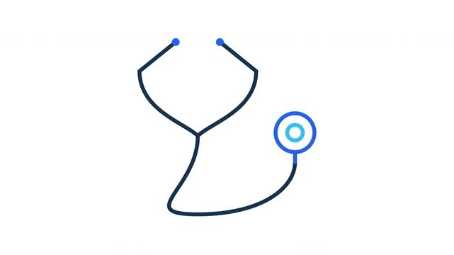 Simple stethoscope medical icon vector illustration on a white background, representing healthcare, diagnosis, and doctor equipment