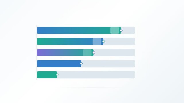 Animated Horizontal Bar Chart Growth on White Background