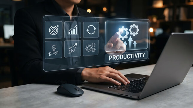 Business productivity growth process efficiency and workflow optimization concept